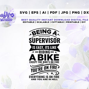 Être superviseur est facile, c'est comme faire du vélo Svg, Supervisor Svg, Supervisor Digital Design, Supervisor gift, Cricut, Png, Svg
