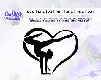 Gymnast Monogram SVG, Gymnastics Love SVG, Gymnastics SVG Design, Cricut, Png, Svg, sublimation, Gymnast, Silhouette, Cameo, Vinyl Cut