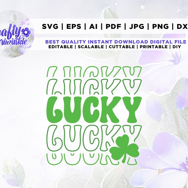 Lucky Svg Png, Good Luck Charm Svg, Png, Svg, Lucky Clover Svg, St. Patrick’s Day Svg, St. Patty's Day Svg, instant download, iron on.