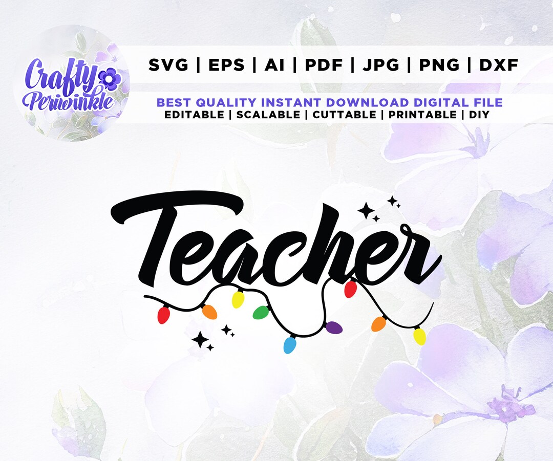 Teacher Christmas Lights SVG, Funny Christmas Gift Svg, Cricut, Png ...