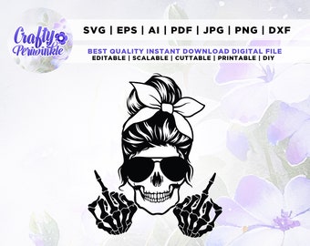 Svg tête de mort chignon désordonné, PNG tête de mort chignon désordonné, Svg majeur, Cricut, PNG, Svg, Svg adulte, chemise sarcastique Svg, lunettes de soleil Svg.