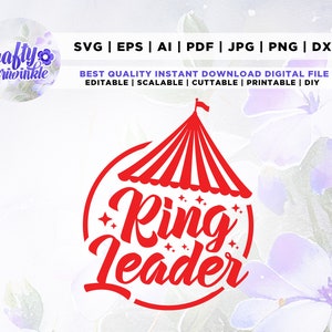 Ring Leader Svg, Cricut, Silhouette, Cricut, Png, Svg, chemise d'anniversaire de cirque, tenue d'anniversaire, chemise svg, téléchargement immédiat, fête d'anniversaire