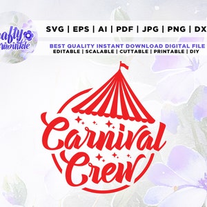 Carnival Crew Svg, Cricut, Silhouet, Cricut, Png, Svg, Circus Verjaardag Shirt, Verjaardag outfit, shirt svg, instant download, verjaardagsfeestje