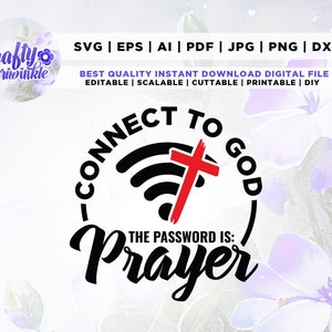 Connettiti a Dio la risposta è la preghiera Svg, Adorazione Gesù Svg, Fede e adorazione SVG, Christan SVG, design della camicia, file per cricut,