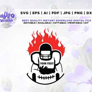 Personalized Football Player svg, American Football Player Svg, custom player svg, football team name svg, Cricut, Png, Svg, sublimation,