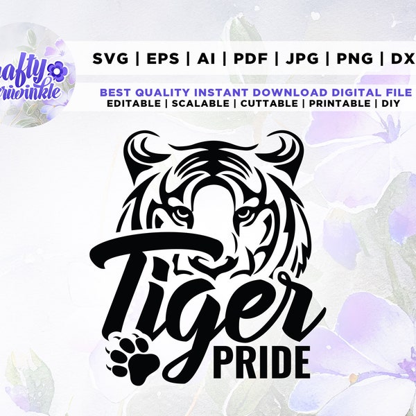 Tiger Pride svg, pride svg, tiger svg, Tiger Mascot Design, tigers svg, shirts svg,Tiger Tee Design, Tiger Pride png, cricut