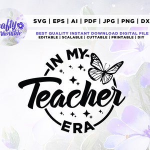 In My Teacher Era svg, Teacher png, Teacher Appreciation, Teacher Gift, In My Cool Teacher Era png, Png, Svg, Best Teacher png.