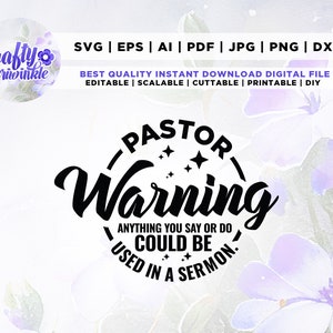 Pastor svg, pastor divertido svg, sermón svg, Christian svg, adoración svg, Jesús svg, cricut, Png, Svg, sublimación, Iglesia svg, escritura svg,