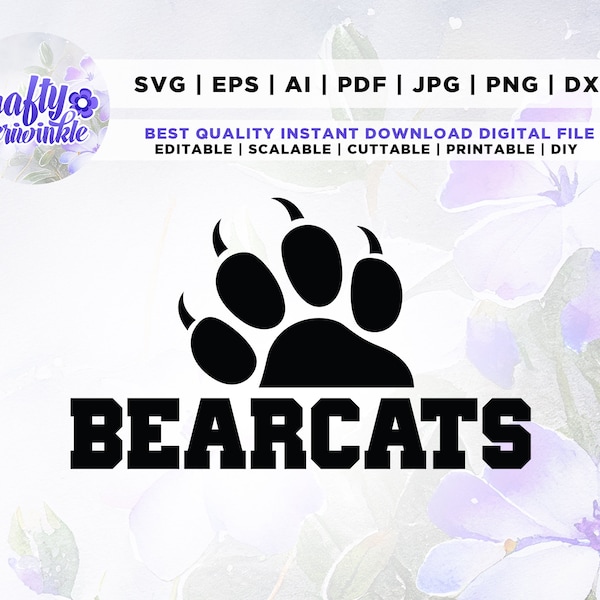Bearcat Paw Svg Etsy