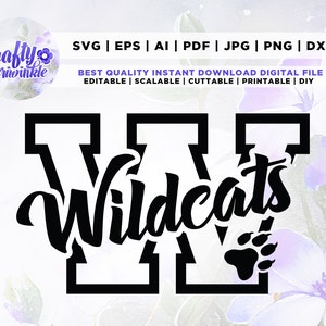 Wildcats SVG, Wildcats de football, baseball Wildcats, football Wildcats, svg de basket-ball Wildcats, couper fichier, Cricut, Svg, sublimation, silhouette
