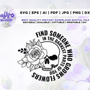Trouvez quelqu’un qui cultive des fleurs dans les parties les plus sombres de vous Svg, Country Png, Cricut, Png, Svg, sublimation, Sun To Me Png, American Heart