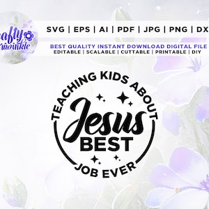 Lehrende Kinder über Jesus Best Job Ever svg, Jesus Best Job ever svg, Lehrer Shirt svg, Jesus Shirt svg, Lehrer svg, Geschenk für Lehrer