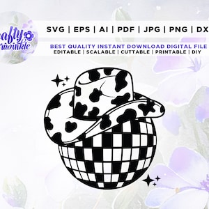 Disco Cowgirl SVG, Disco Ball svg, chapeau de Cowboy svg, Bachelorette svg, Western svg, Disco Ball Shirt Svg, Disco Cowboy svg, Let's go girls svg