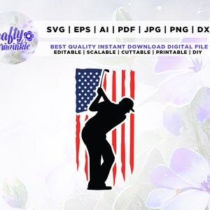 Golf Clubs Svg, Golf Ball Svg, Golf Cut Files, USA svg, Cut File, Cricut, Png, Svg, sublimation, US Golf Svg, Golfing Svg, Golf Player Svg