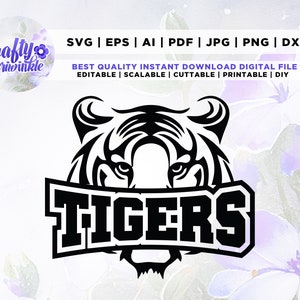 Tigers svg, Tiger svg, Tigers mascot svg, Tigers sports shirt, Cut File, Cricut, Png, Svg, sublimation, Tigers png, Tigers school spirit svg
