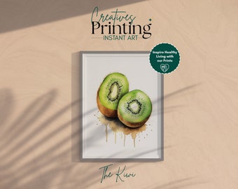 The Kiwi | Kiwi Art Print | Fruit Art | Digital wall art | Kitchen, Dining Room, Farmhouse Decor