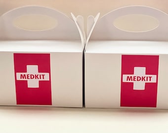 Gamer Party, Medkit favor boxes, Level up party bags