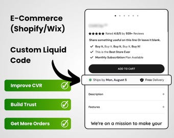 Custom Liquid Code - Shipping Bar for Shopify/Wix/Etc. | Improve CVR and Build Trust with Customers