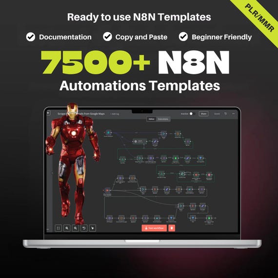 7500+ n8n AI Automation Workflows, Ready-to-Use Templates (PLR/MRR Digital Download)
