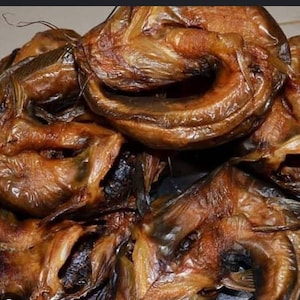 12 Pieces of Big Smoked Catfish, African Fish, Smoked, Oven-Dried, Neatly Gutted Fish, Dry Fish, Nigeria Catfish, Smoked Catfish, Smoke fish