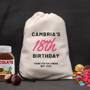 Personalized Party Favor Bags: UV Printed Cotton Birthday Candy Bags