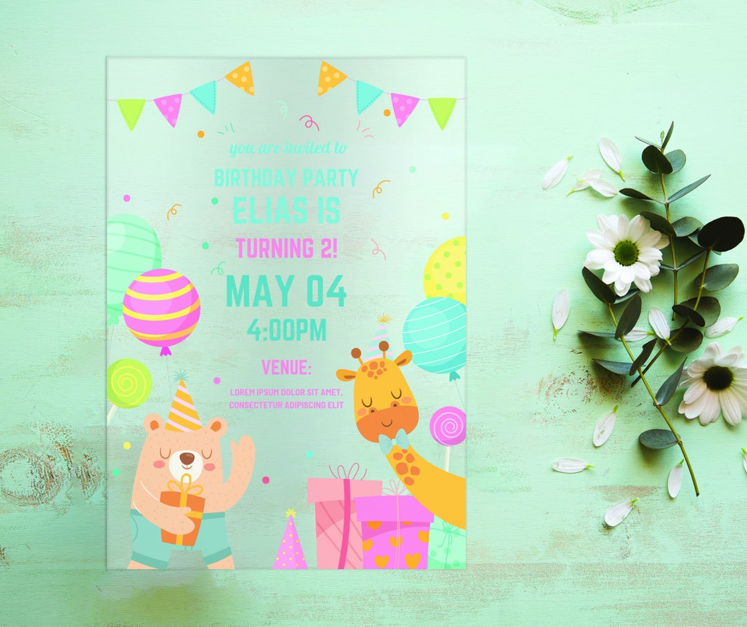 Personalized Birthday Party Invitation, Second Birthday Calibration