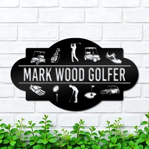 Letrero de golf personalizado - Feliz Día del Padre - Letrero metálico del hoyo 19 - Regalo para novio - Letrero para el mejor papá de Par Metal Stake - Sala de juegos