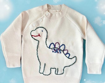 DINOSAUR Embroidered Baby Sweater