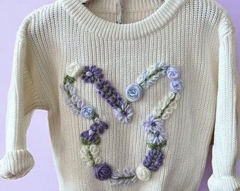 Embroidered Bunny Sweater