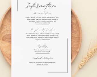 Wedding Info Card