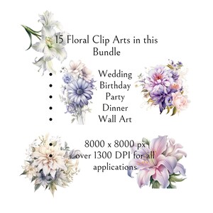 Wild Floral Clipart - Watercolor Wild Flowers - Floral Clipart - Premade Clipart - Wedding Clipart - Spring Clipart - Wild Flowers - Flowers