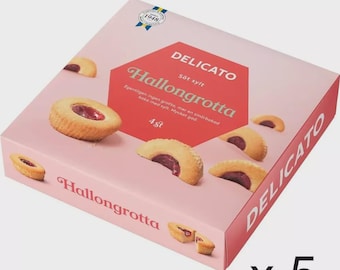 Delicato Hallongrotta 5-pack (5x168 grams) - Swedish Fika