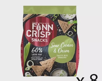 Finn Crisp Snacks, Sourcream & Onion 8-pack (8x150 grams) - Finnish Crispbread