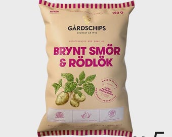 Gårdschips Brown Butter & Red Onion Chips 5-pack (5x150 grams) - Swedish Chips