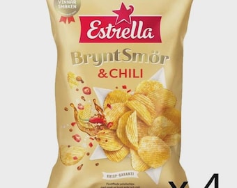 Estrella Potato Chips, Browned Butter & Chili 4-pack (4x275 grams)