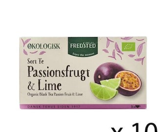 Fredsted eco Danish black tea with passion fruit & lime 10-pack (10x16 bags)