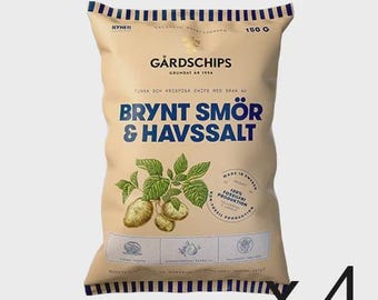 Gårdschips Brown Butter & Sea Salt 4-pack (4x150 grams) - Swedish Chips
