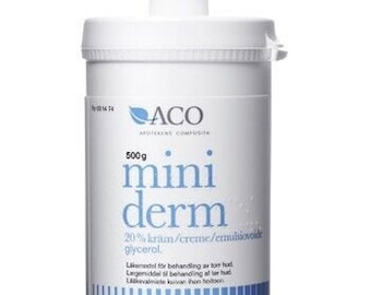 ACO Miniderm 20% glicerolo, crema 500 grammi, prodotto in Svezia