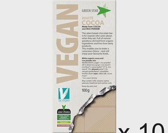 Green Star Vegan White Chocolate 10-pack (10x100 grams) - Scandinavian Chocolate
