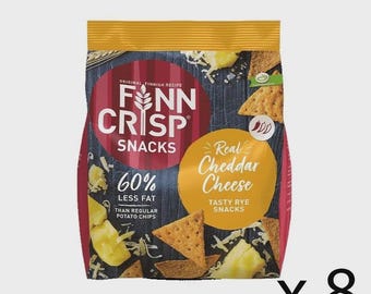 Finn Crisp Snacks, Real Cheddar Cheese 8-pack (8x150 grams) - Finnish Crispbread