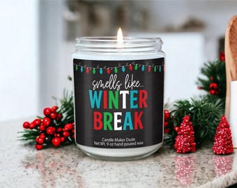 Geschenk für Lehrer Wertschätzung Weihnachtsgeschenk für Lehrer riecht nach Winterpause Bester Urlaub Lehrer Geschenk Weihnachtskerzen