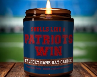 Smells Like a Patriots Win Candle, New England Patriots Candle, Game Day Decor, Funny Patriots Fan Gift, Lucky Patriots Candle Unique