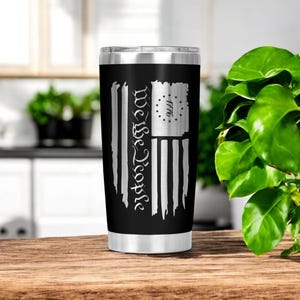 We The People American Flag Tumbler 1776, Birthday Gift, Veteran Gift, Funny Cup Gift, Valentine&#39;s Day Gift, Anniversary Gift 20 Oz Tumbler