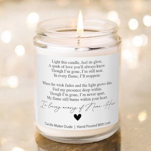 Personalized Sympathy Candle Memorial Gift, Custom Bereavement Condolences Gift, Thinking of You, Loss of Loved One, Sympathy Gifts