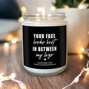 Bougie ton visage entre mes jambes, cadeau amusant pour lui, cadeaux pour petit ami, cadeaux pour hommes, cadeau pour mari, cadeaux de Saint-Valentin
