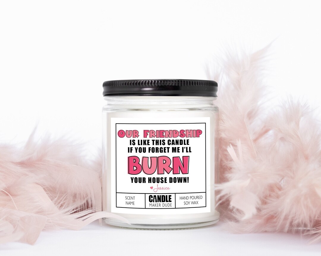 Funny Friendship Candle, Gift for Friends, Our Friendship is Like This Candle Will Burn Your ...
