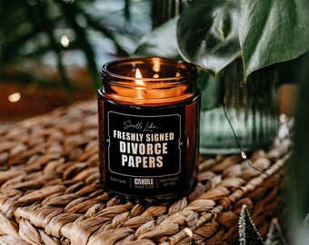 Funny Divorce Candle Gift, Smells Like Freshly Signed Divorce Papers, Scented Personalized Candles