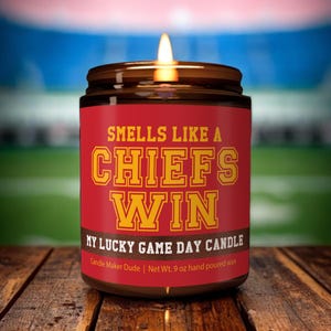 Smells Like a Chiefs Win Candle, Kansas City Chiefs Candle, Game Day Decor, Funny Chiefs Fan Gift, Lucky Chiefs Candle Unique