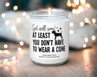 Get Well Soon Gift Post Surgery Gift Box For Her Speedy Recovery Gift Funny Get Well At Least You Don't Have to Wear A Cone Funny Candles