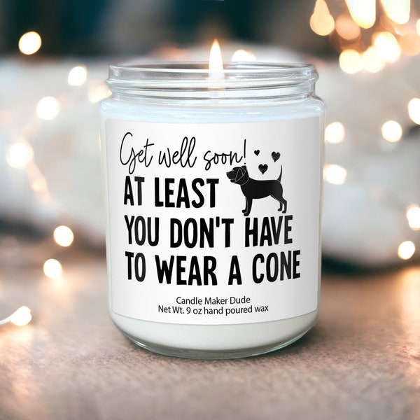 Get Well Soon Gift Post Surgery Gift Box For Her Speedy Recovery Gift Funny Get Well At Least You Don't Have to Wear A Cone Funny Candles